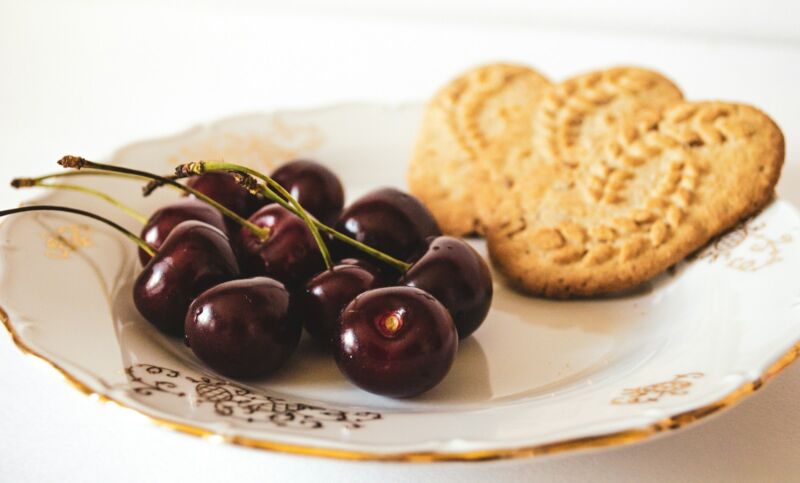 A plate of homemade cookies