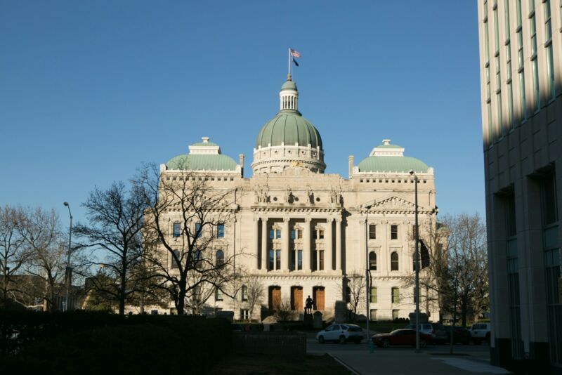 The Indiana Statehouse in Indianapolis